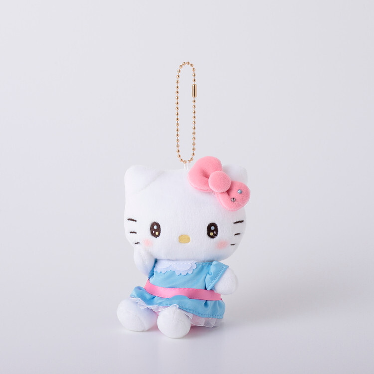 Hello Kitty Plush Munyugurumi Mascot Keychain BLUE H10cm Japan