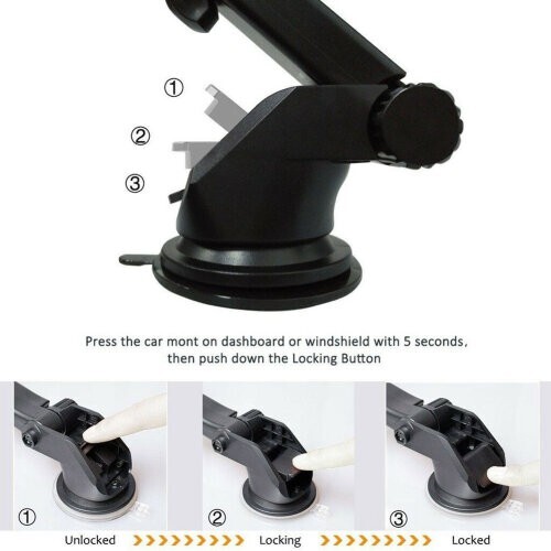 360° Rotatable In Car Suction Phone Holder Dashboard Windscreen Mount - Picture 4 of 7