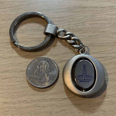 Brussels Brugge Belgium Metal Spinner Travel Souvenir Keychain Key Ring #39746