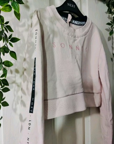 Teens SONNETI Baby Pink Cropped Cotton Blend Sweatshirt Top Age 10 12 Years - Picture 2 of 8