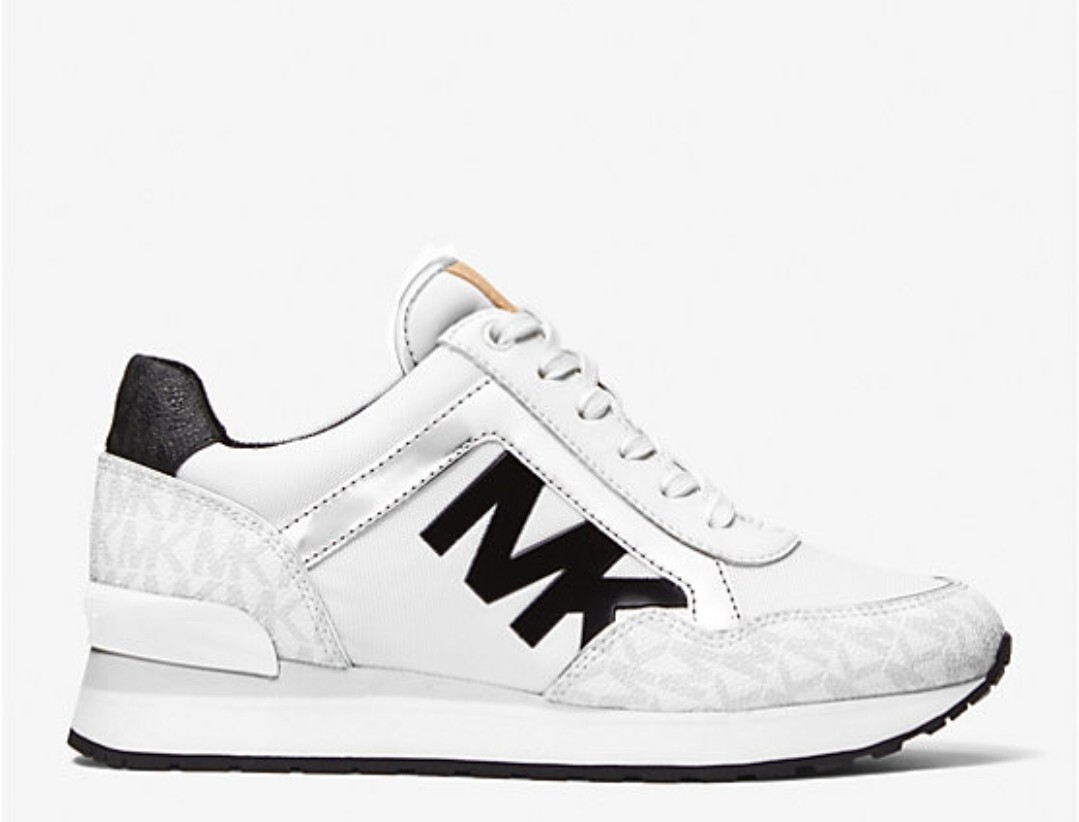 MICHAEL KORS Women's Maddy MK Logo Two-Tone Trainer Sneakers White