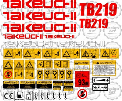 Takeuchi TB219 TB 219 Mini Bagger Digger Aufkleber Set Decals