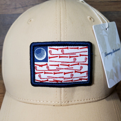Tommy Bahama Men's Golf Theme Snapback Patch Hat Cap Beige NEW - Picture 6 of 11