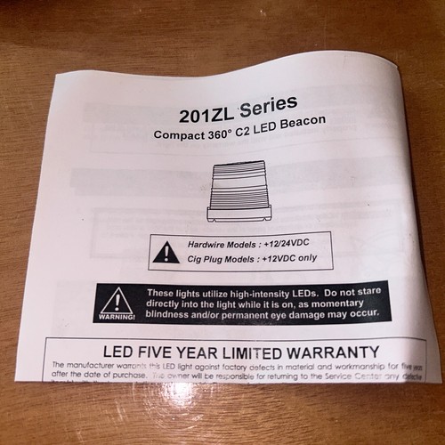 Star LED Warning 201ZL-A Warning Beacon Strobe Light Amber Mirror Mount 274-MMB - Picture 5 of 11