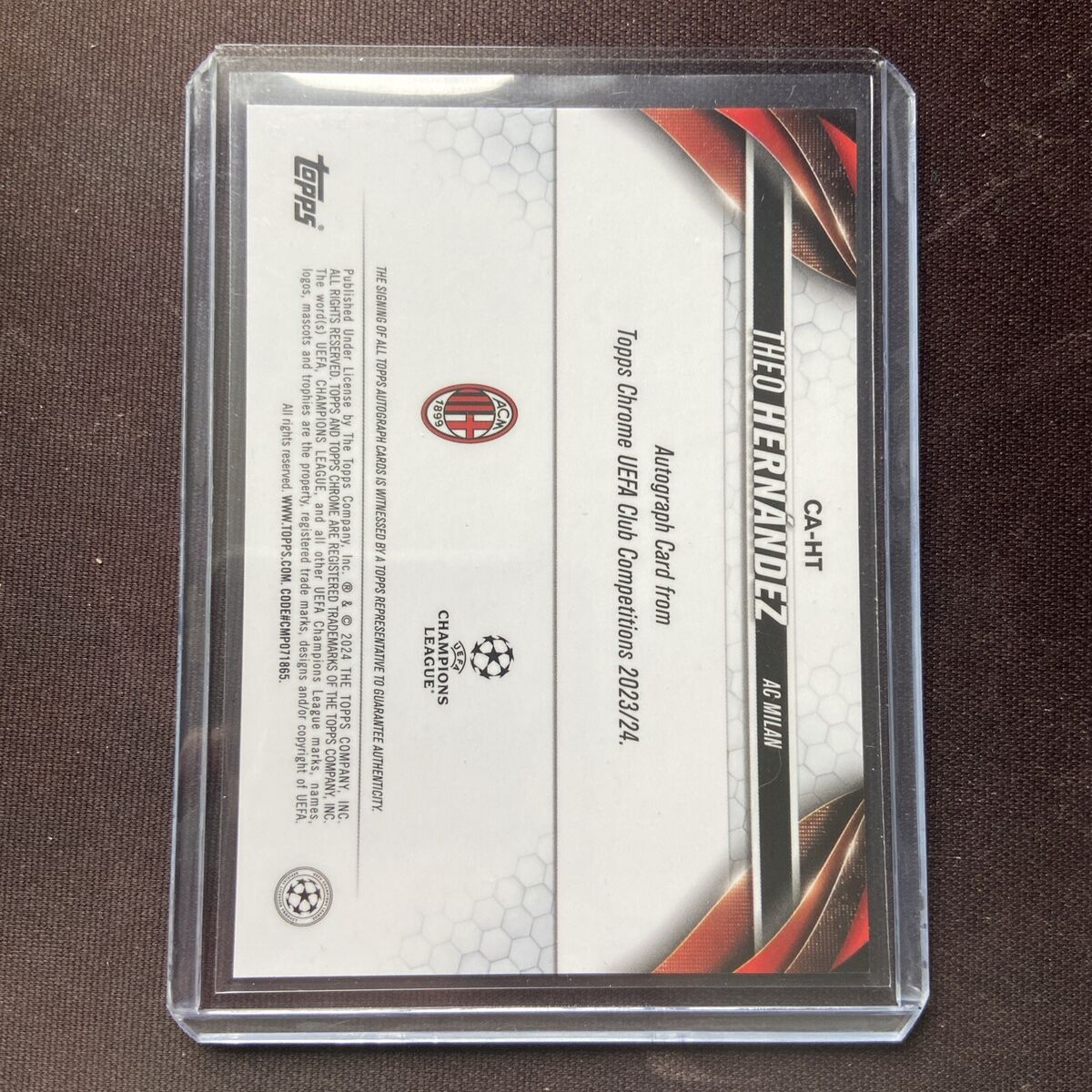 2023-24 Topps Chrome UEFA - Chrome Autographs Theo Hernandez 2023-24 Topps Chrome UEFA - Chrome Autographs Theo Hernandez
