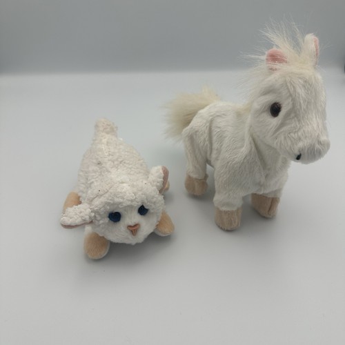 Fur Real Friends 2pc- Hasbro Walking White Horse & Lamb Moves Head 2012 - Works
