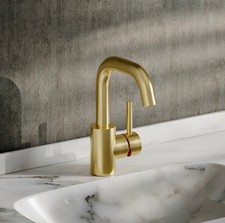 SALE Bathroom Brushed Brass Basin Mixer Tap Gold Tall Swivel Spout Sink Faucet