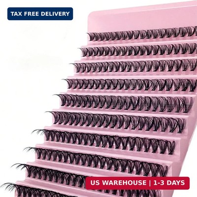 Cluster Lashes 200pcs DIY Eyelash Extension D Curl Long Individual Lashes Mixed