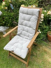 Wooden garden chairs with seat and back cushions