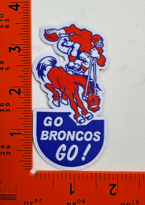 Denver Broncos Retro Patch – Vintage Logo Woven Iron-On Sew-On NFL
