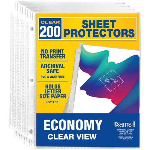 Samsill 200er Pack Blatt Schutzfolien, 8,5x11 Zoll Seitenschutz 200, 200  - Bild 1 von 9