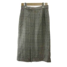 GIVENCHY Silk Check Pattern Midi Skirt Black White Size 13 Excellent Condition