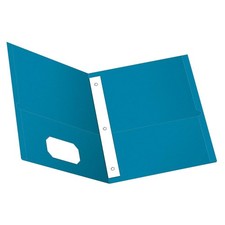 Light Blue Oxford Two Pocket Folders 25 Count 135 Sheet Capacity with Fasteners