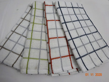 2 Pack Jumbo Check Tea towels Plain and Simple Good big Strong Quality 4 Colours