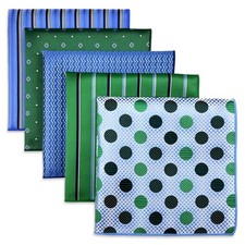 Assorted 5 PCS Mens Silk Pocket Squares Handkerchiefs Set Lot Formal Suits
