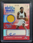 BENNEDICT MATHURIN 2025 LEAF GLORY OF THE GAME RETRO JERSEY RELIC AUTO HOLO /35