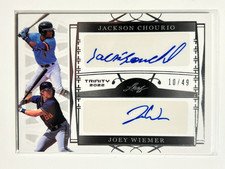 Jackson Chourio/Joey Wiemer AUTO~RC #/49 Leaf Trinity 2022 Dual Rookie Autograph