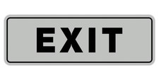 All Quality Standard Exit Wall Door Sign 5-Pack Gray Small Durable Plastic