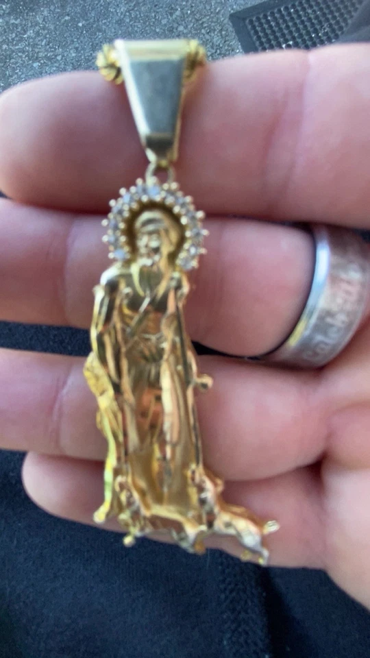Colgante San Lázaro 14k sólido 12,1 gramos Foto 2 de 2