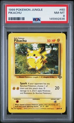 1999 POKEMON JUNGLE #60 PIKACHU PSA 8