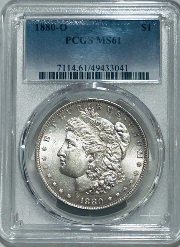 1880 O Morgan Silver Dollar PCGS MS61 Tougher Date Morgan