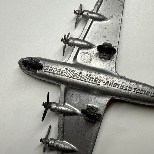 Vintage Tootsie Toy NC 20100 Super Mainliner Die Cast Airplane Silver - 第 5/9 張圖片