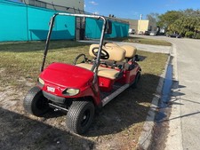 Red 2016 Gas Ezgo Txt 6 Passenger Seat Limo Golf Cart Project