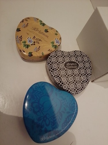 Lote de 3 latas de almacenamiento de joyas en forma de corazón Brighton - Imagen 2 de 5