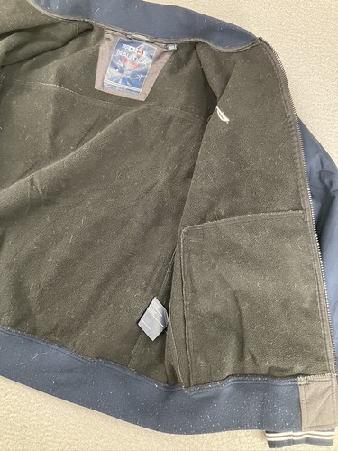 Nautica Bomber Jacket Mens Large Gray Water Resistant Wind Resistant Full Zip - Picture 14 of 17