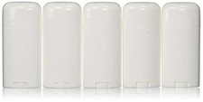 5 Deodorant Container Oval Empty 2.65oz/30ml Twist-Up Refillable Plastic Tubes