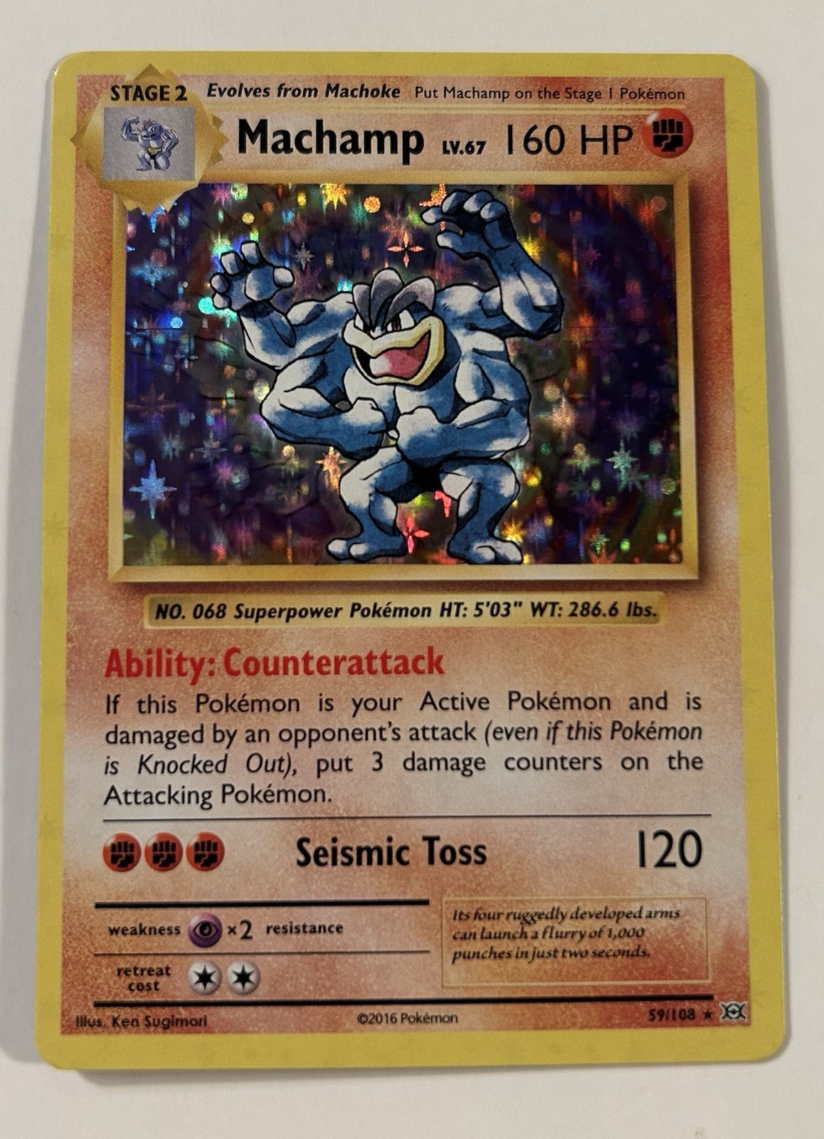 Machamp 59/108 Evolutions Holo Rare Pokemon LP