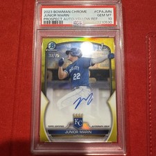 2023 Bowman Chrome Junior Marin Yellow Auto Refractor /75 1st Bowman Rc PSA 10