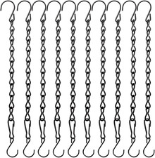 YINGFENG 10 Pack 9.5 Inch Black Hanging Chains, Garden Plant Hangers for Hanging