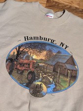 Vintage 1998 Hamburg New York Sweatshirt - XL - Western NY Farm 90s Y2K Pullover