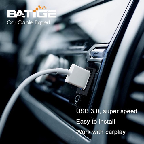 BATIGE Square Single Port USB 3.0 Panel Flush Mount Extension Cable with 3ft - 第 3/6 張圖片
