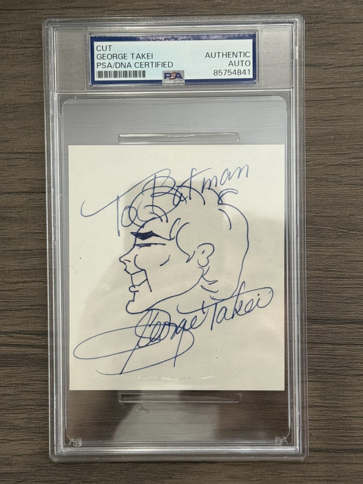To Batman George Takei Sketch Signed Autograph PSA/DNA Authentic Batman Beyond