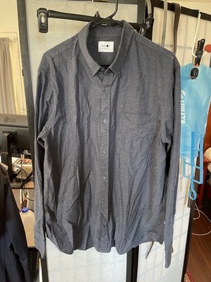 No Nationality NWT NN. 07 Casual Button Down Shirt Indigo Dark Blue Size 2XL XXL