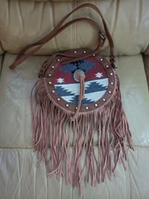 Shyanne Barrel Shape Indian Print Leather/Polyurethane Pocketbook Long Strap 