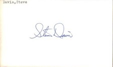 Steve Davis Signed 3x5 Index Card Cut Mets Autograph Den