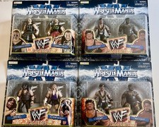 1998 WWF WRESTLEMANIA XV TAG TEAM LOT of 4 - NEW MOC with 2 Figures Per Card