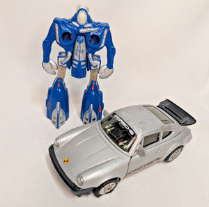 Super Gobots Robo Machine Herr Fiend Porsche 928 – Bandai 1985, Boîte Avec Défauts