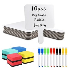 10 Pcs Dry Erase Answer Paddle, 10 x 8 Inch Auction Paddles with Markers and ...