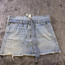 Polo Ralph Lauren Belted Denim Mini Skirt Womens 30 Country Western Rockabilly