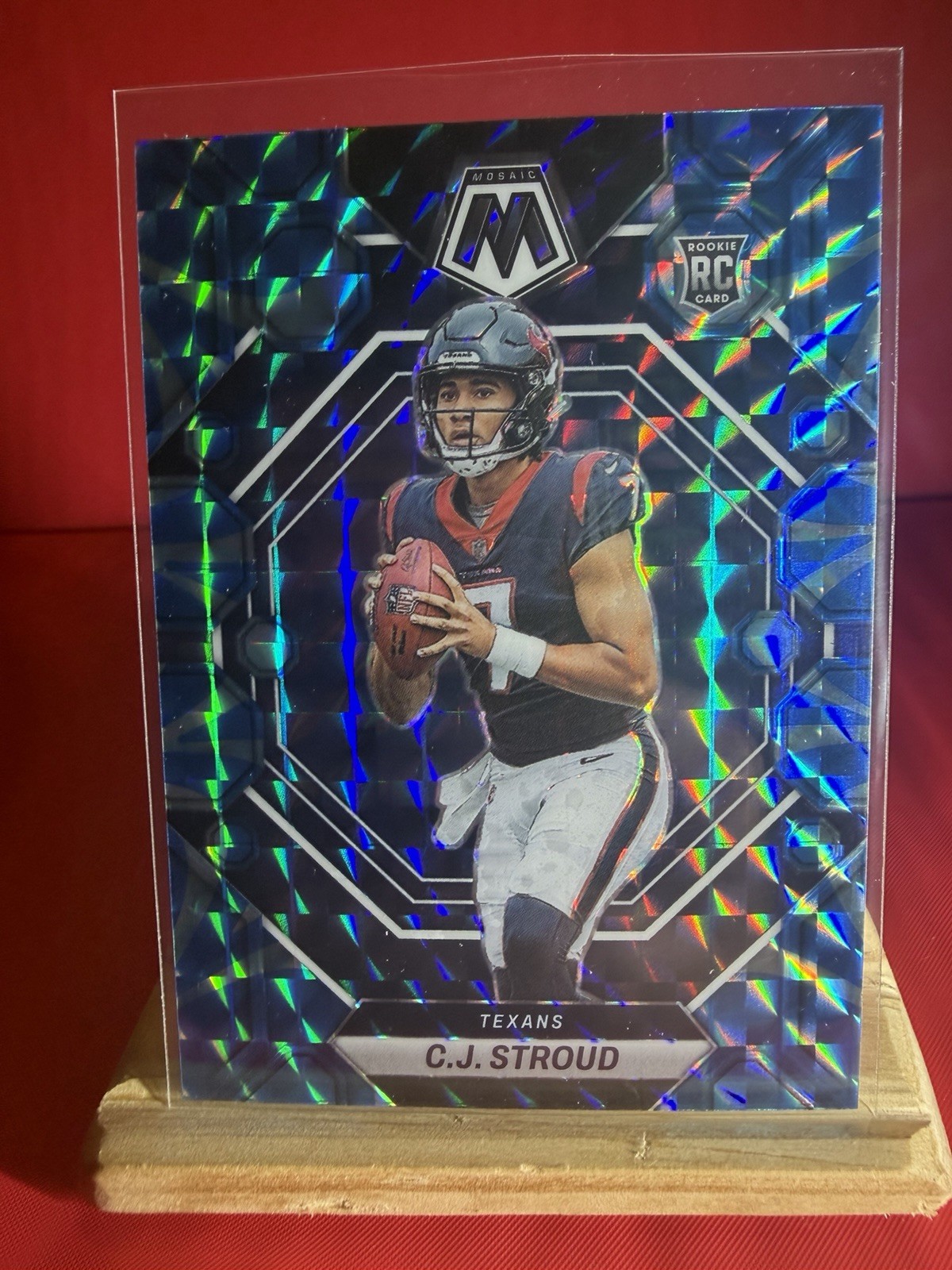 2023 Panini Mosaic Rookies C.J. Stroud #292 Reactive Blue Mosaic Prizm (RC)