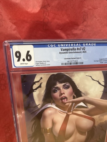 VAMPIRELLA #2 - NATHAN LORENZANA VIRGIN VARIANT Cvr A KNIGHT Comic Cgc 9.6 - Picture 3 of 4