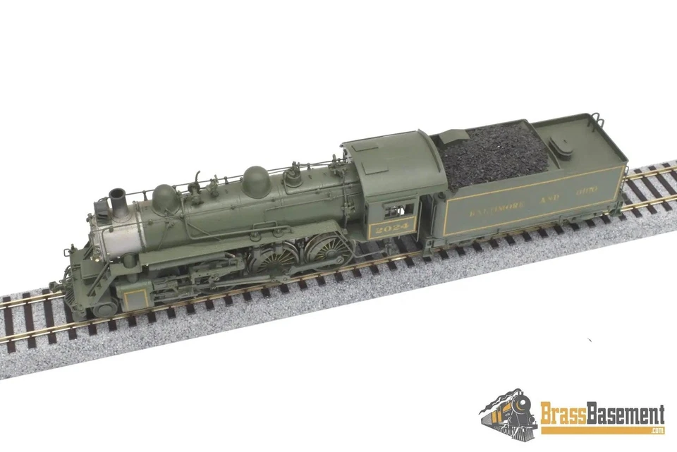 HO Brass - Sunset B&O Baltimore & Ohio B-18 4-6-0 #2024 - Custom Painted Green - Image 3 of 4