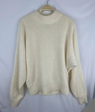Vintage Rafaella Sweater Womens Small Angora Rabbit Hair Lambswool Cream Soft