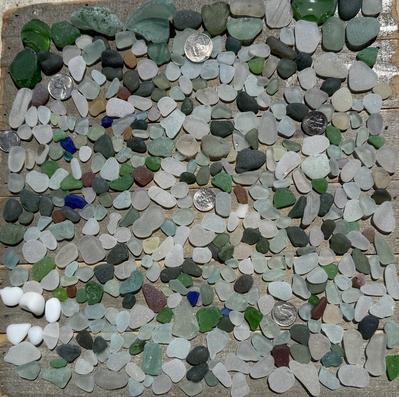 420 Genuine Surf Tumbled  Seaglass Gems, “Craft Grade”, 23 Ounces, All Sizes