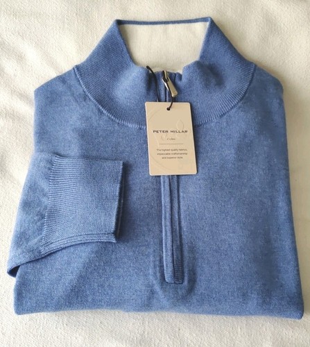 Neu mit Etikett Small Peter Millar Pullover mit Wappen Viertelreißverschluss blau UVP 185 $ - Bild 1 von 4
