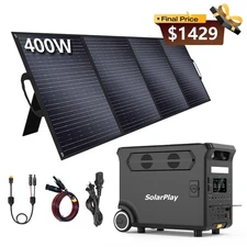SolarPlay Q3600 3840Wh Portable Power Station for Home Backup, RV, Camping, LFP